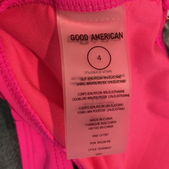 Good American Womens Deep Scoop Knockout Pink Bikini Swim Top Sz.XL - Picture 7 of 7